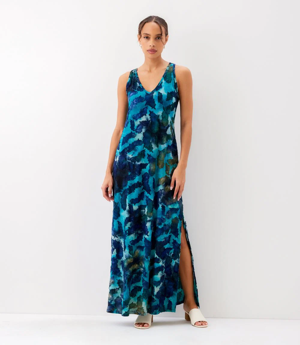 Side-Slit Burnout Maxi Dress - Image 2