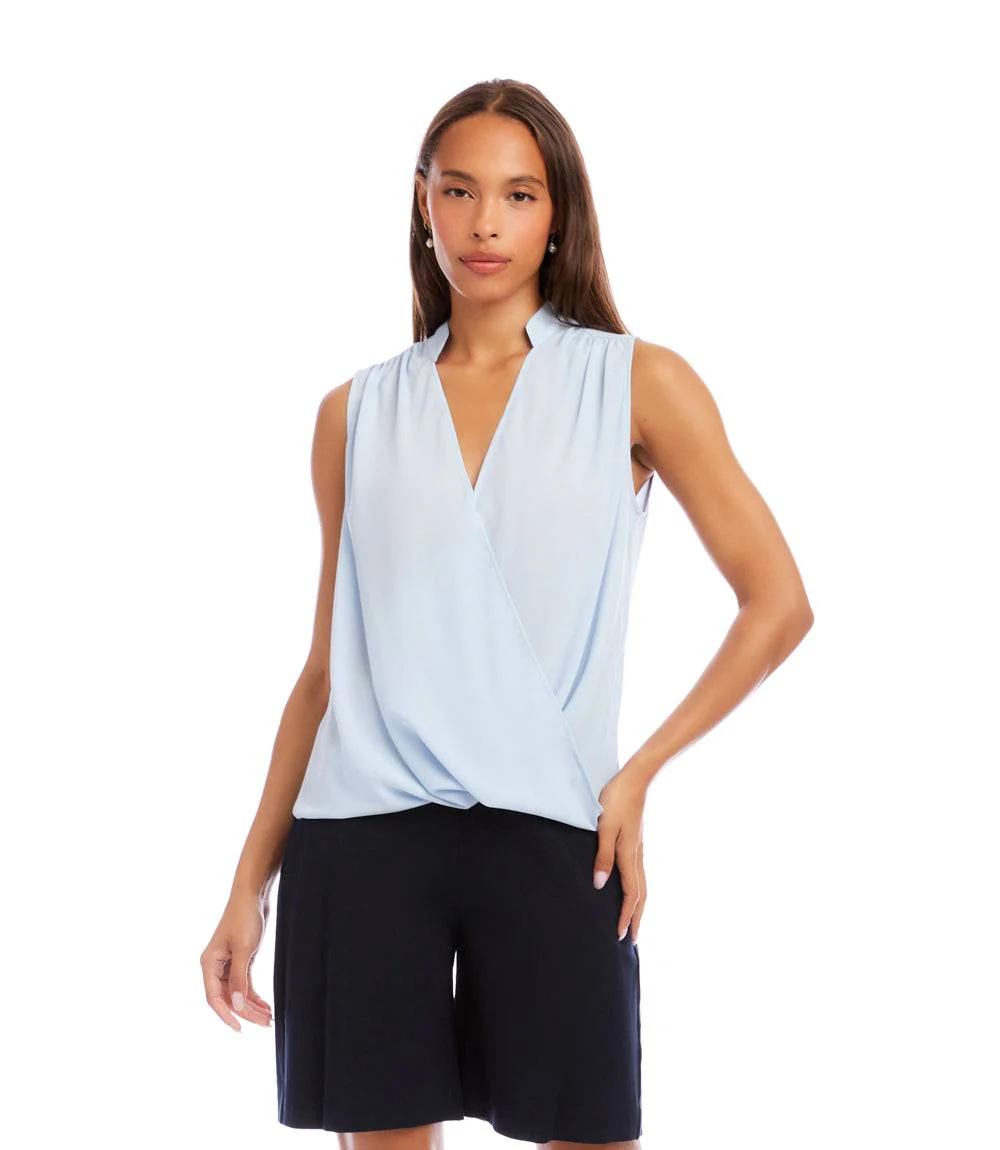 Sleeveless Drape Front Top - Image 3