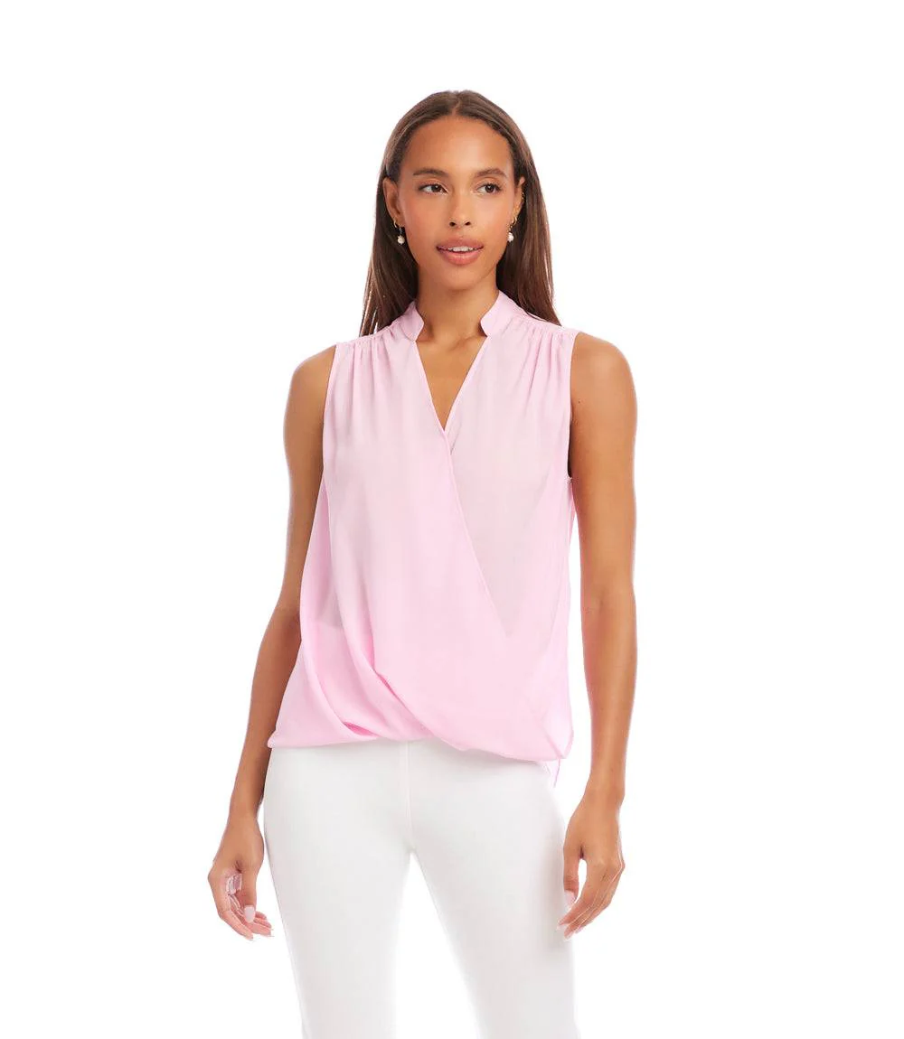 Sleeveless Drape Front Top - Image 3