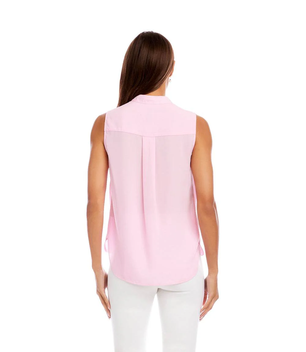 Sleeveless Drape Front Top - Image 5
