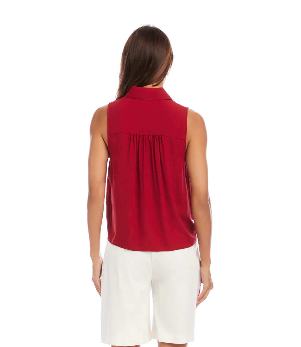 Sleeveless Tie-Front Top - Image 5