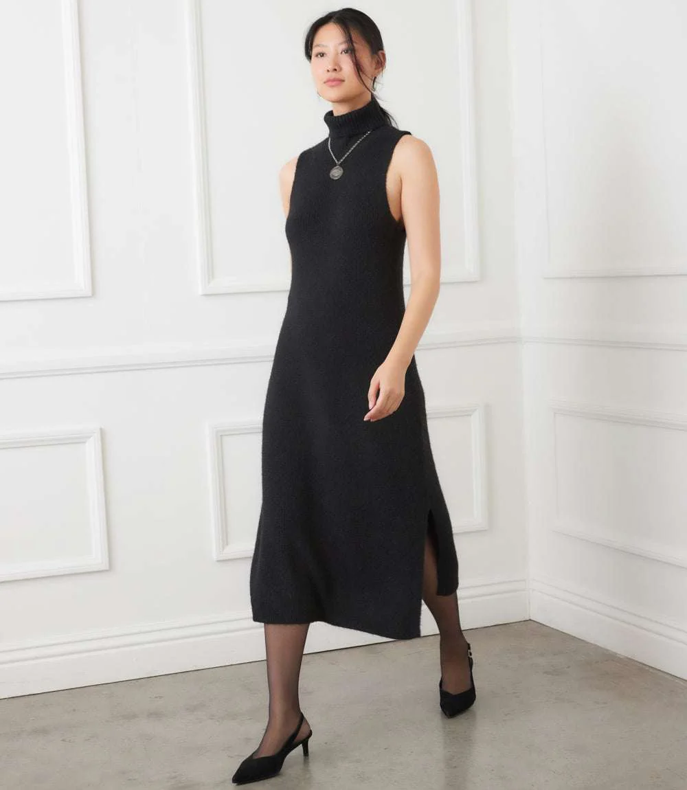 Sleeveless Turtleneck Sweater Dress - Image 2