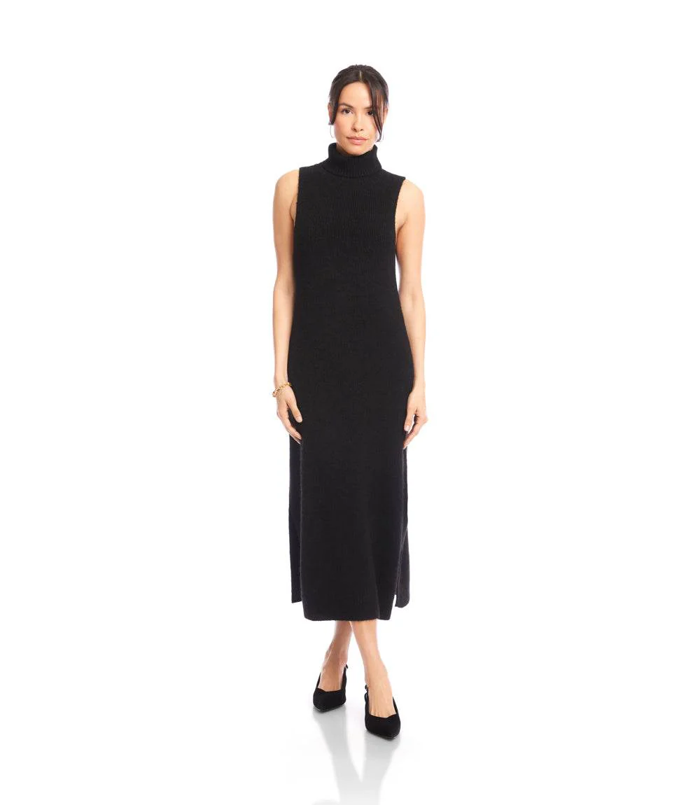Sleeveless Turtleneck Sweater Dress - Image 3