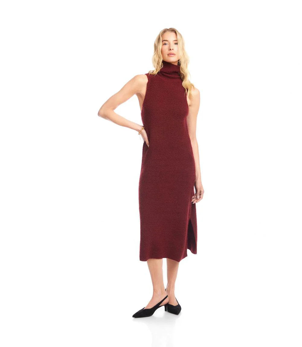 Sleeveless Turtleneck Sweater Dress - Image 2