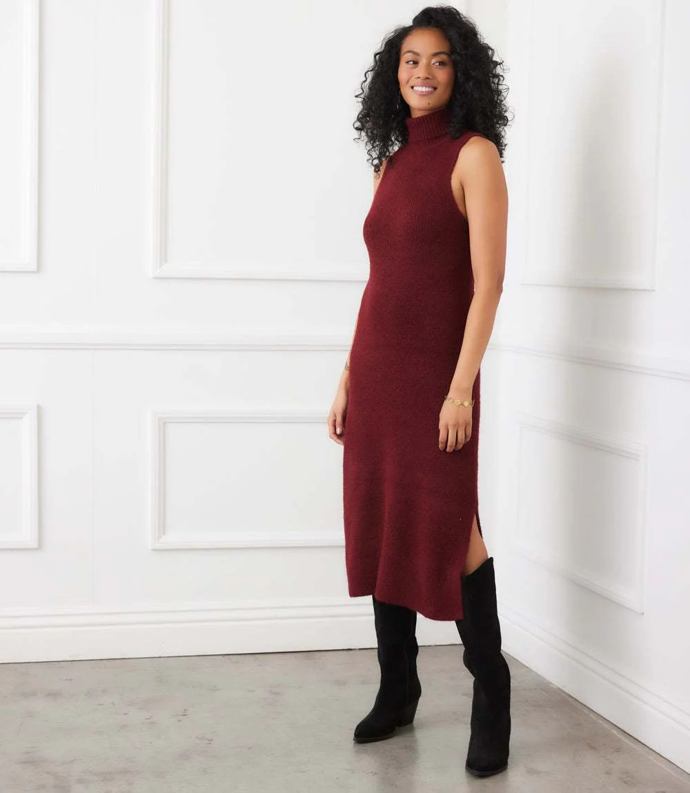 Sleeveless Turtleneck Sweater Dress - Image 7
