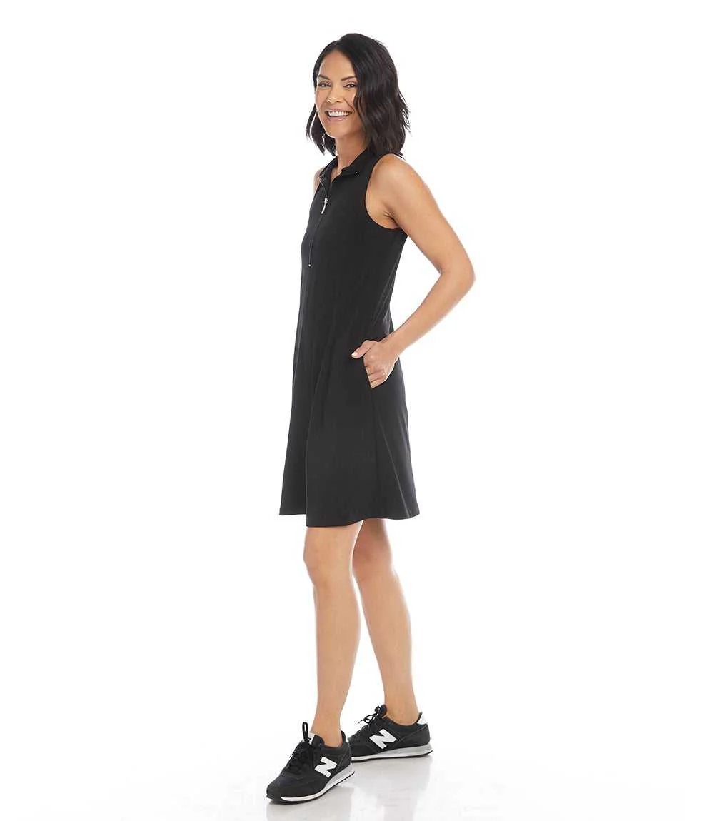 Sleeveless Zip-Up Travel Jersey Dress - Image 4