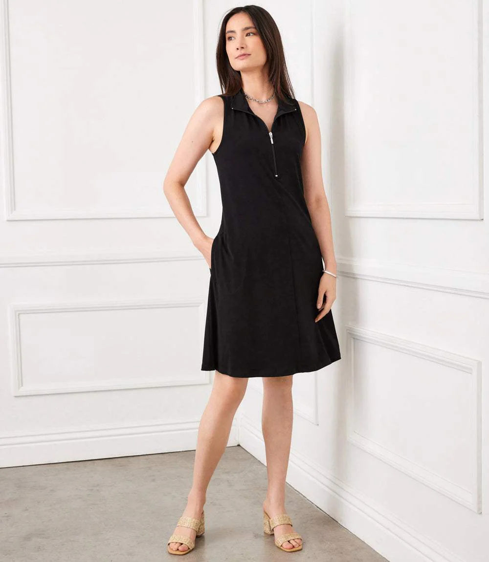 Sleeveless Zip-Up Travel Jersey Dress - Image 6