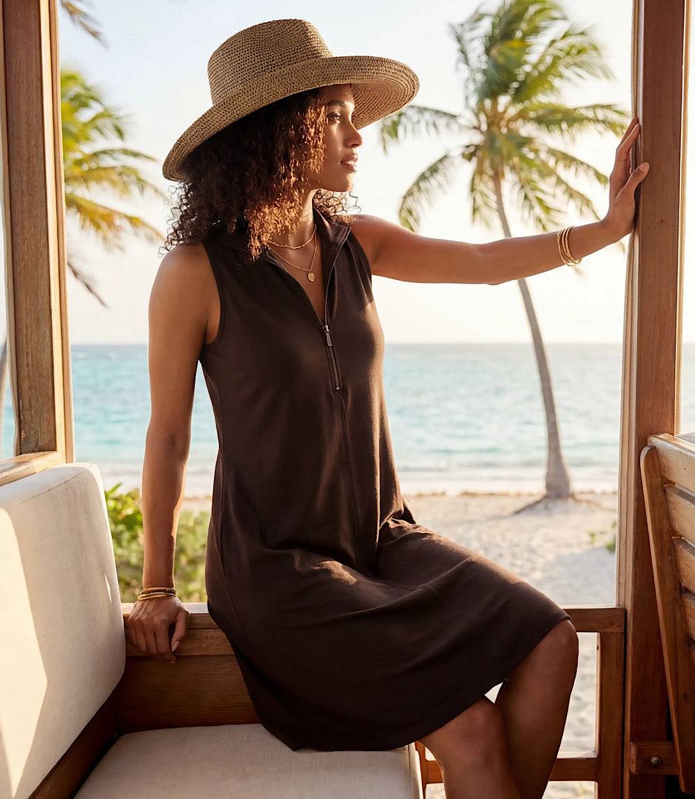 Sleeveless Zip-Up Travel Jersey Dress - Image 2