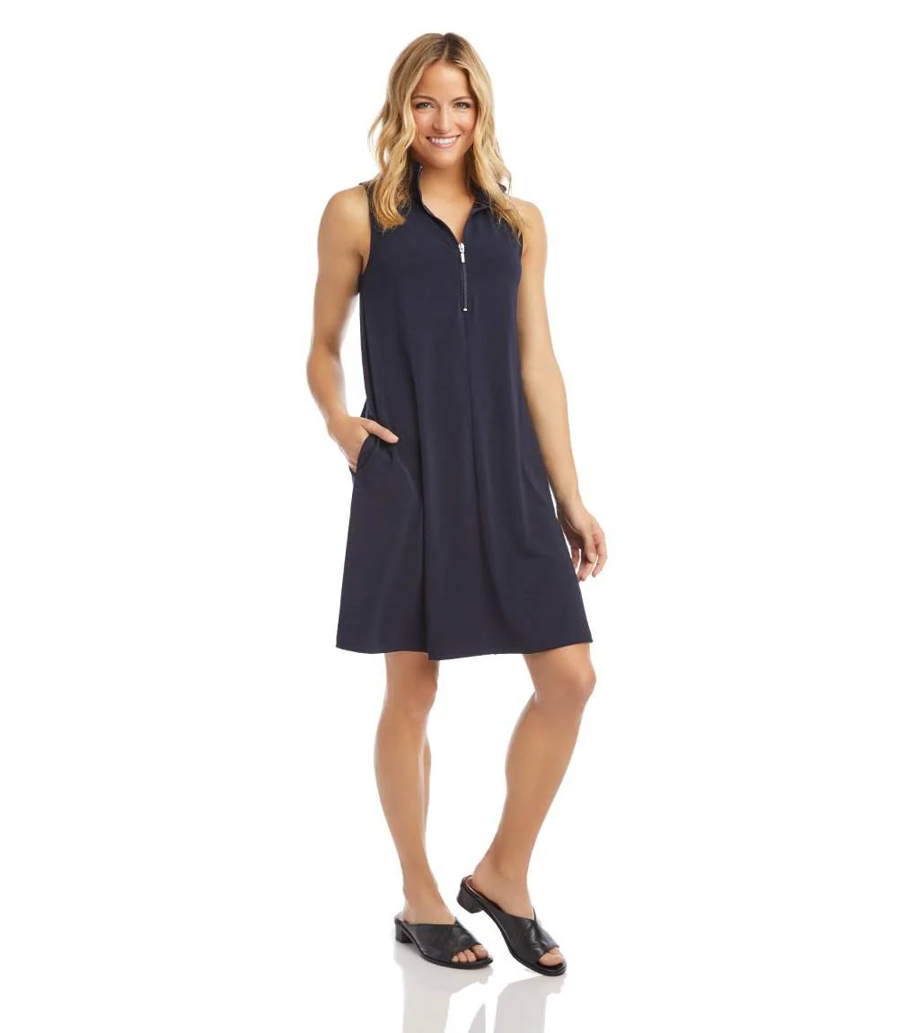 Sleeveless Zip-Up Travel Jersey Dress - Image 5