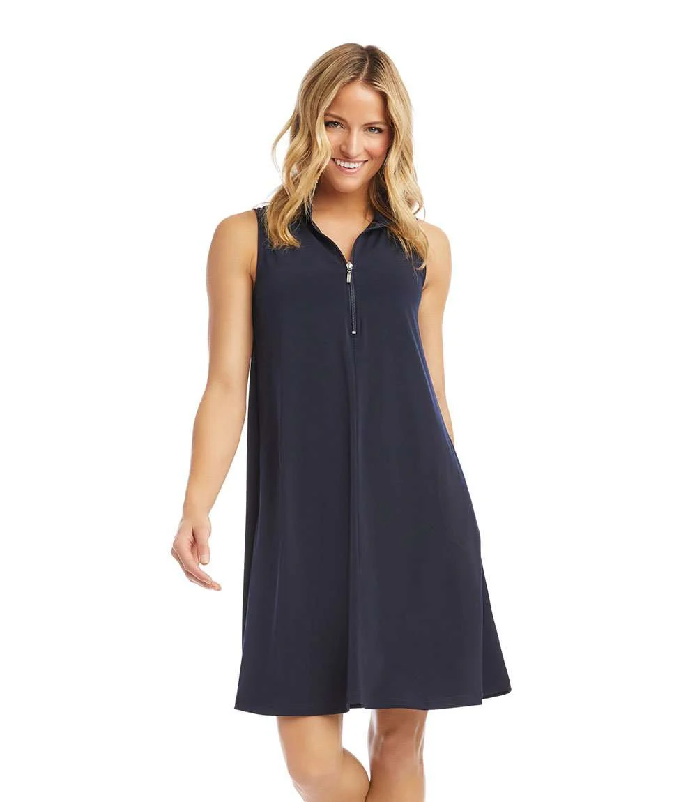 Sleeveless Zip-Up Travel Jersey Dress - Image 7