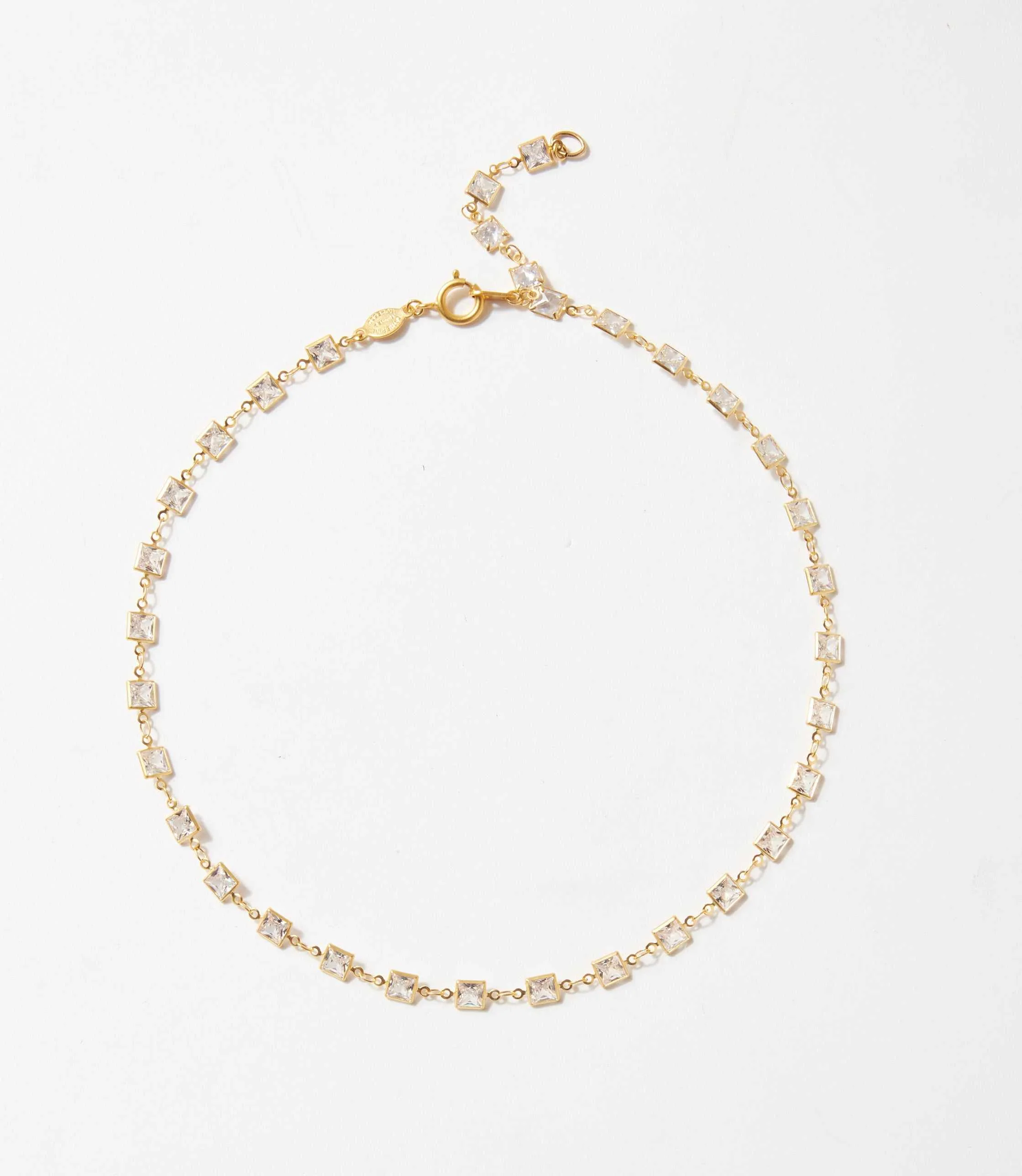 Square Crystal Chain Necklace - Image 2