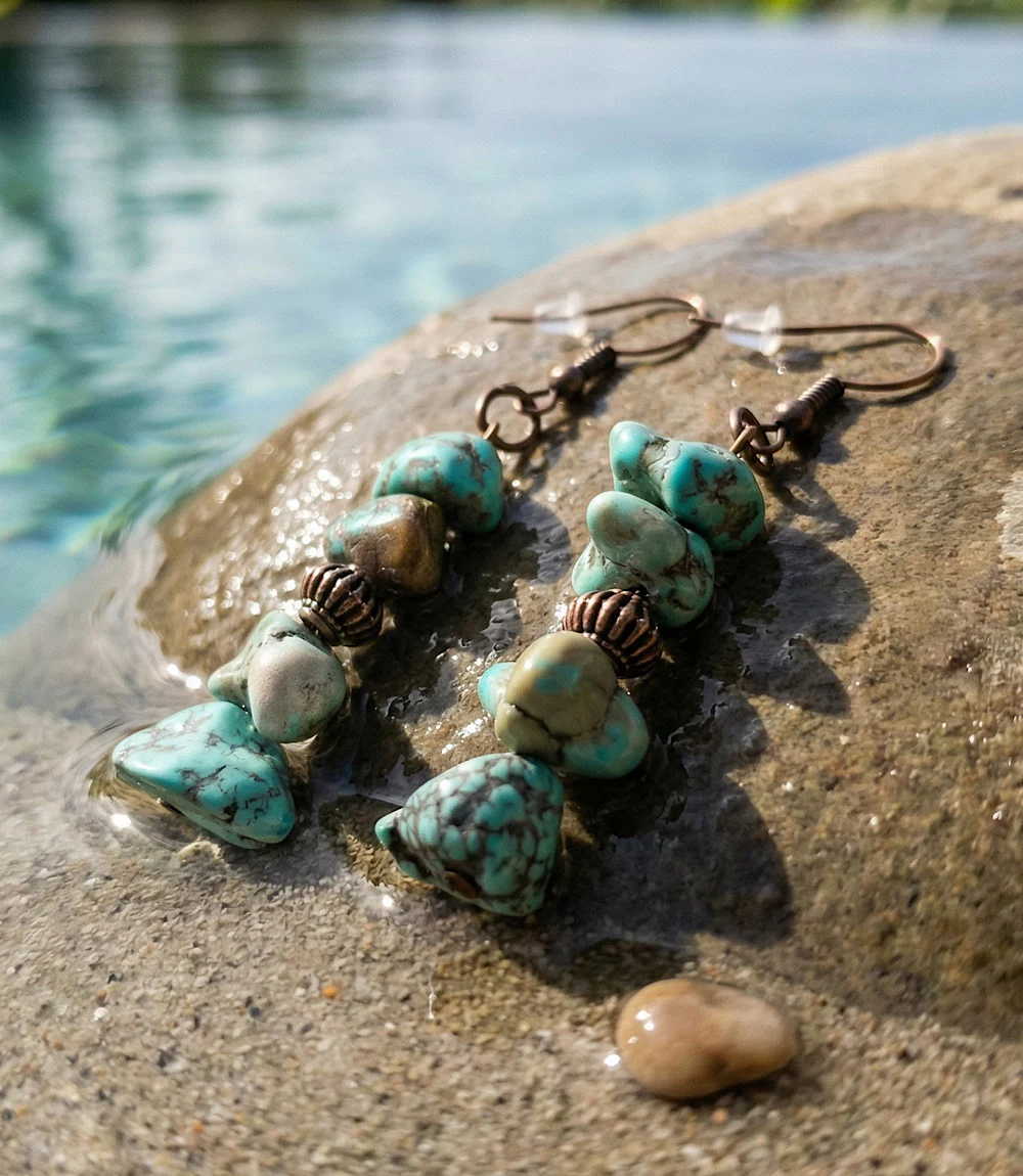 Stacked Turquoise Earrings - Image 4