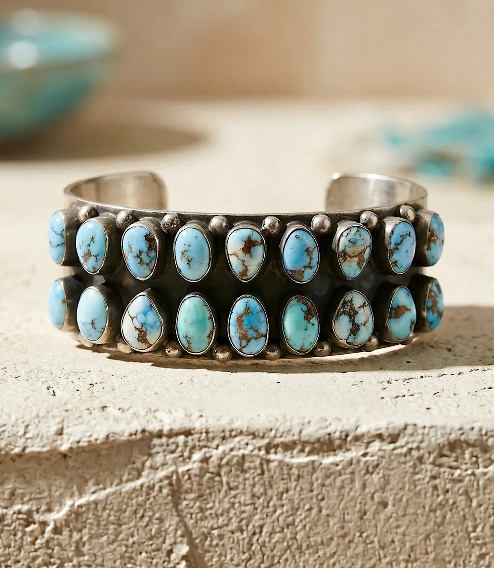 Sterling Silver Golden Hill Turquoise Bracelet - Image 2