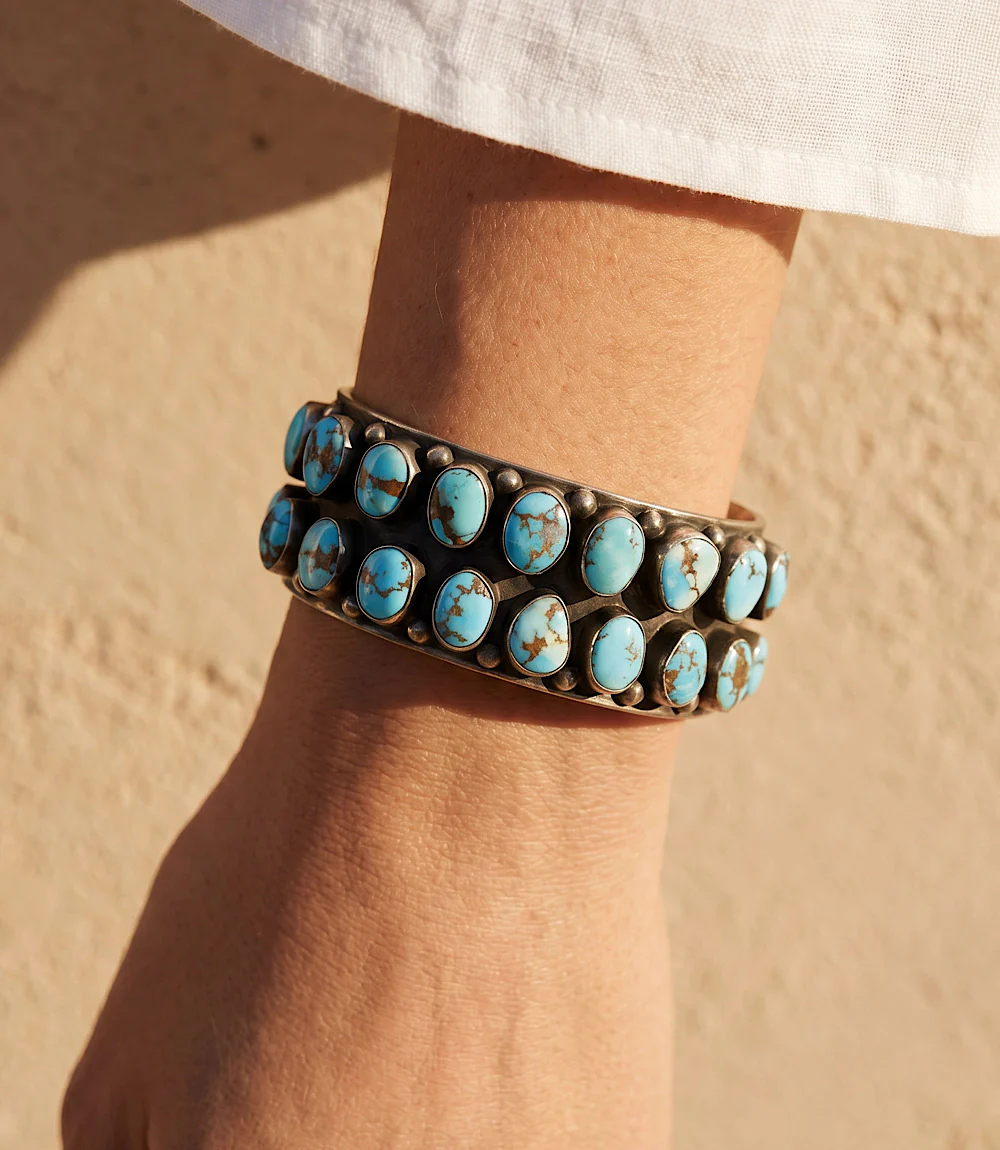 Sterling Silver Golden Hill Turquoise Bracelet - Image 5