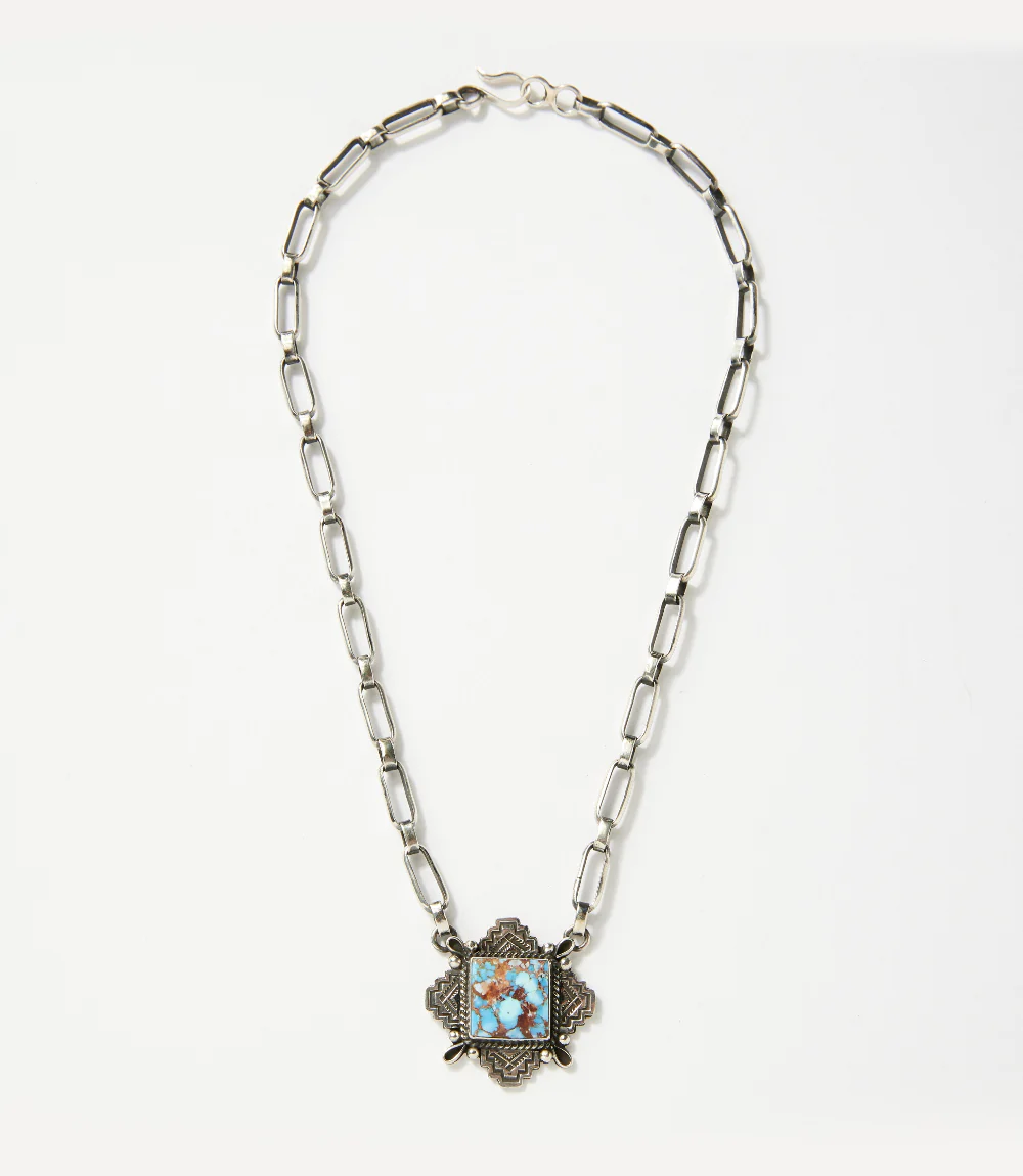 Sterling Silver Golden Hill Turquoise Necklace - Image 4