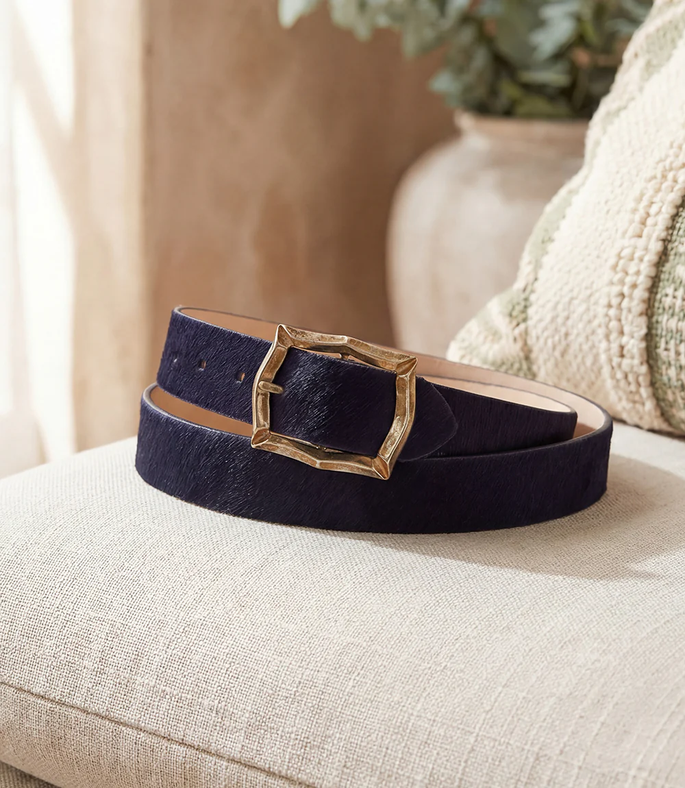 Streets Ahead Calf Hair Antique Buckle Belt - Image 4