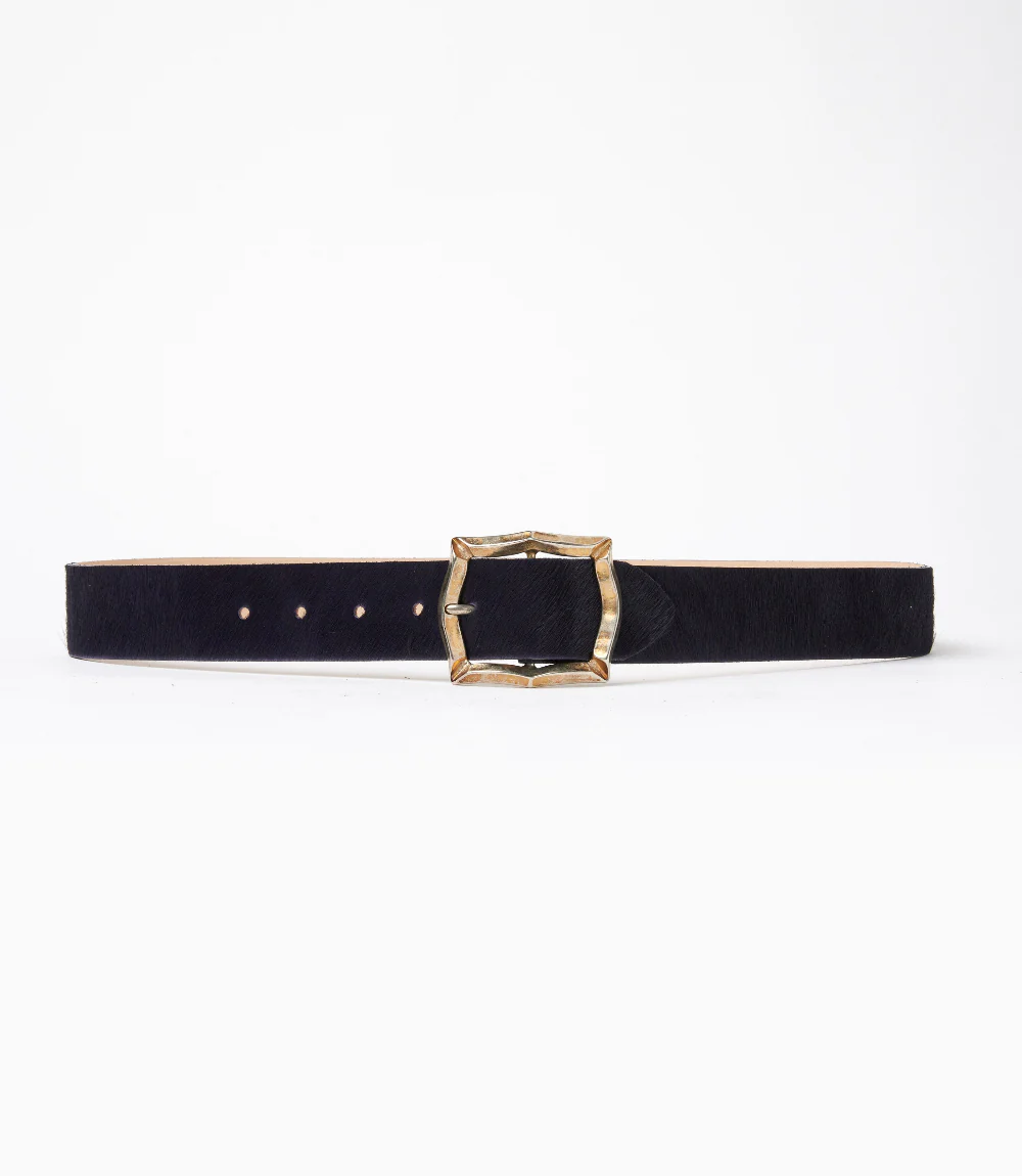 Streets Ahead Calf Hair Antique Buckle Belt - Image 5