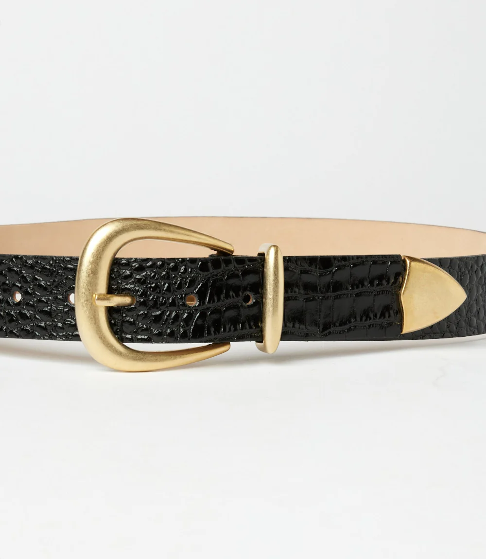 Streets Ahead Crocodile Leather Buckle Belt - Image 6