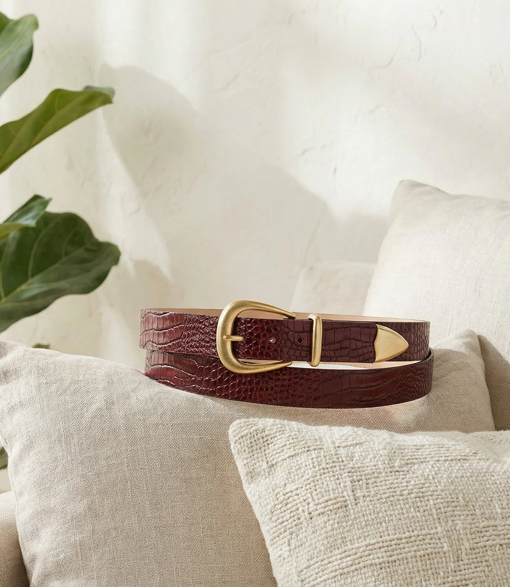 Streets Ahead Crocodile Leather Buckle Belt - Image 4