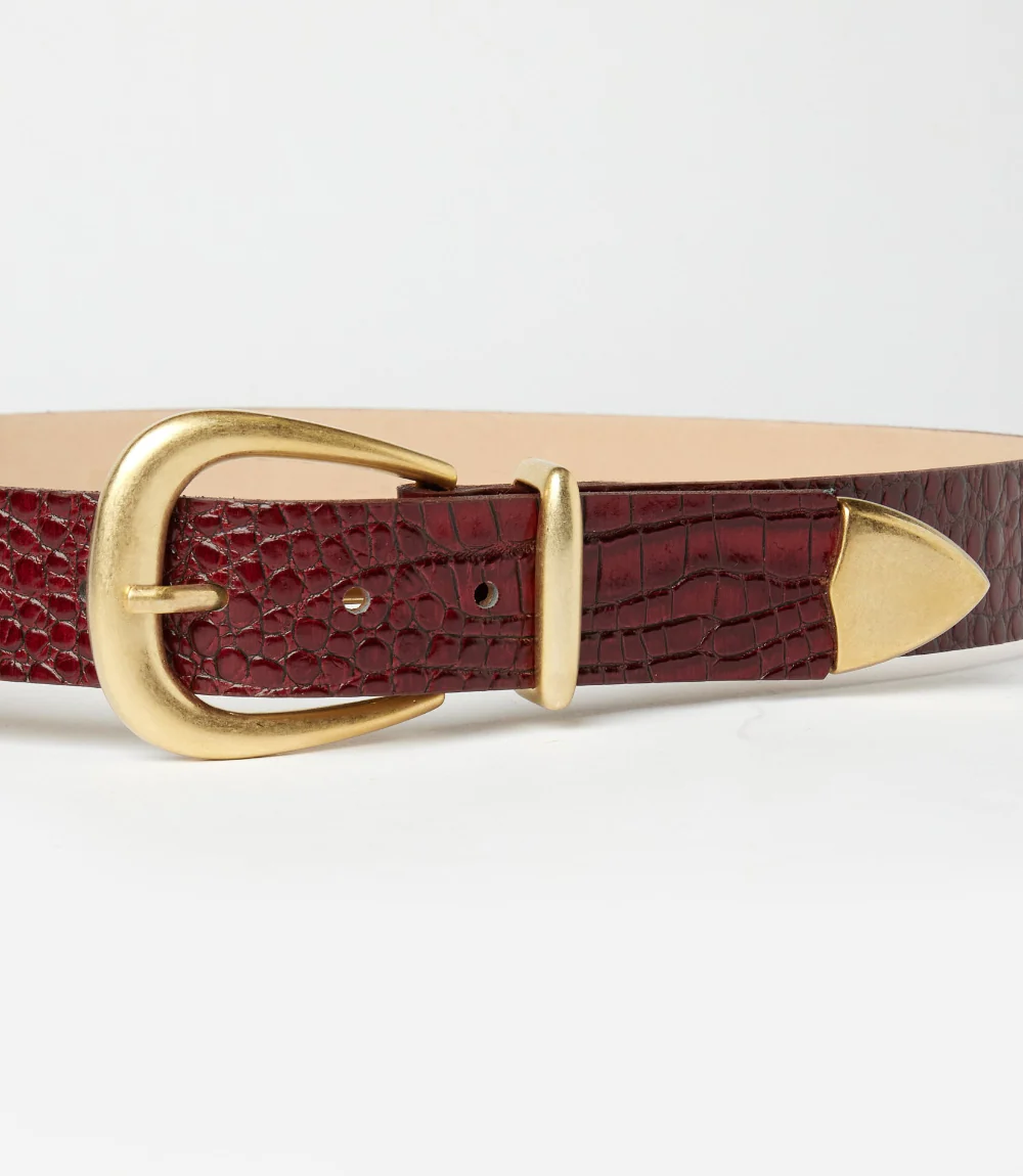 Streets Ahead Crocodile Leather Buckle Belt - Image 5