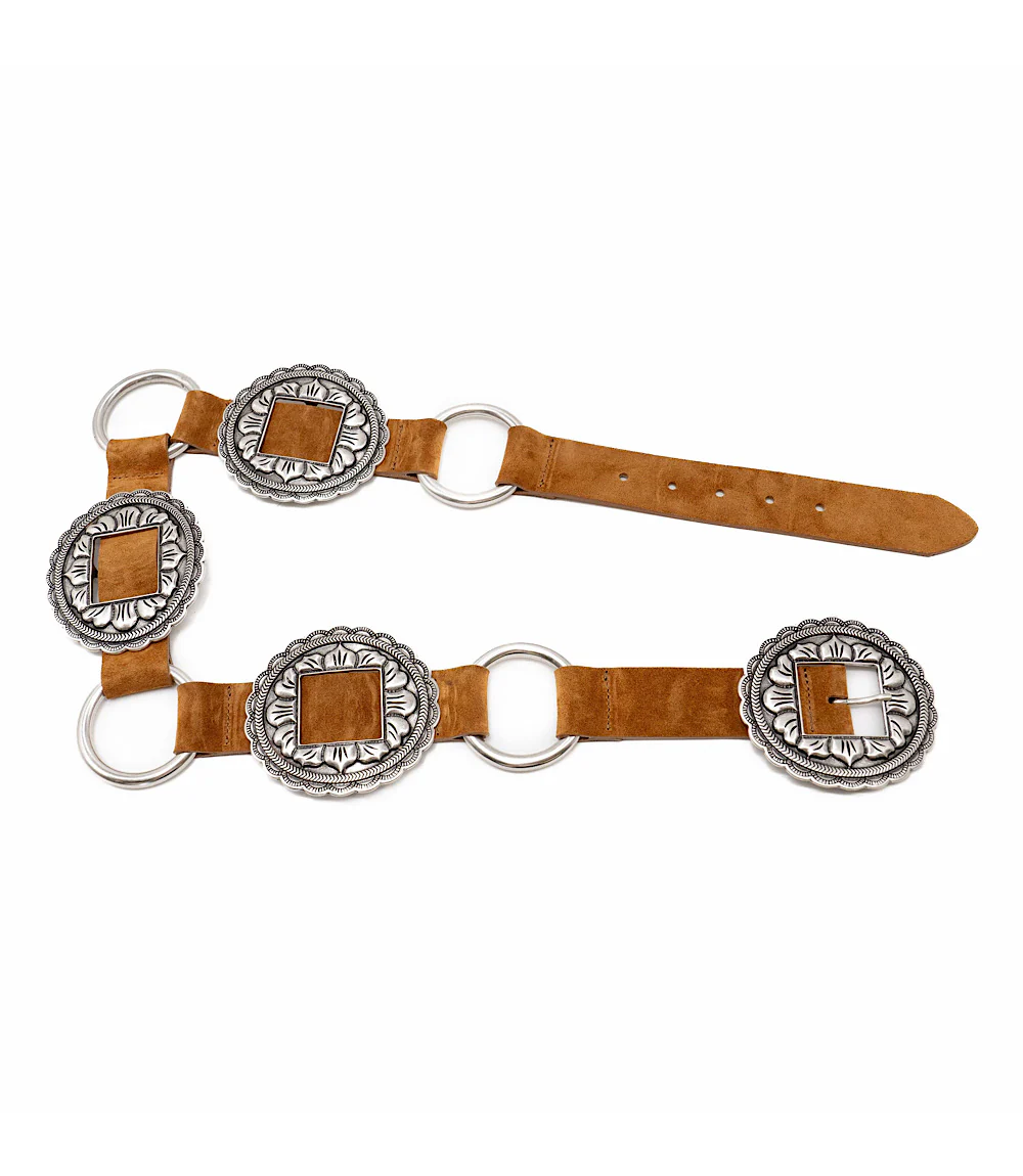 Streets Ahead Embellished Concho Leather Belt - Image 3