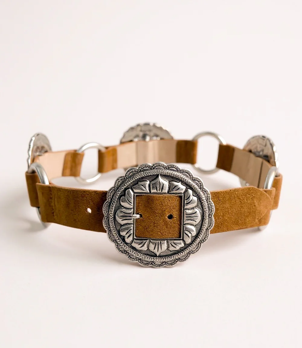 Streets Ahead Embellished Concho Leather Belt - Image 7