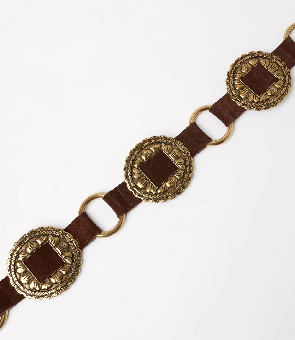 Streets Ahead Embellished Concho Leather Belt - Image 5
