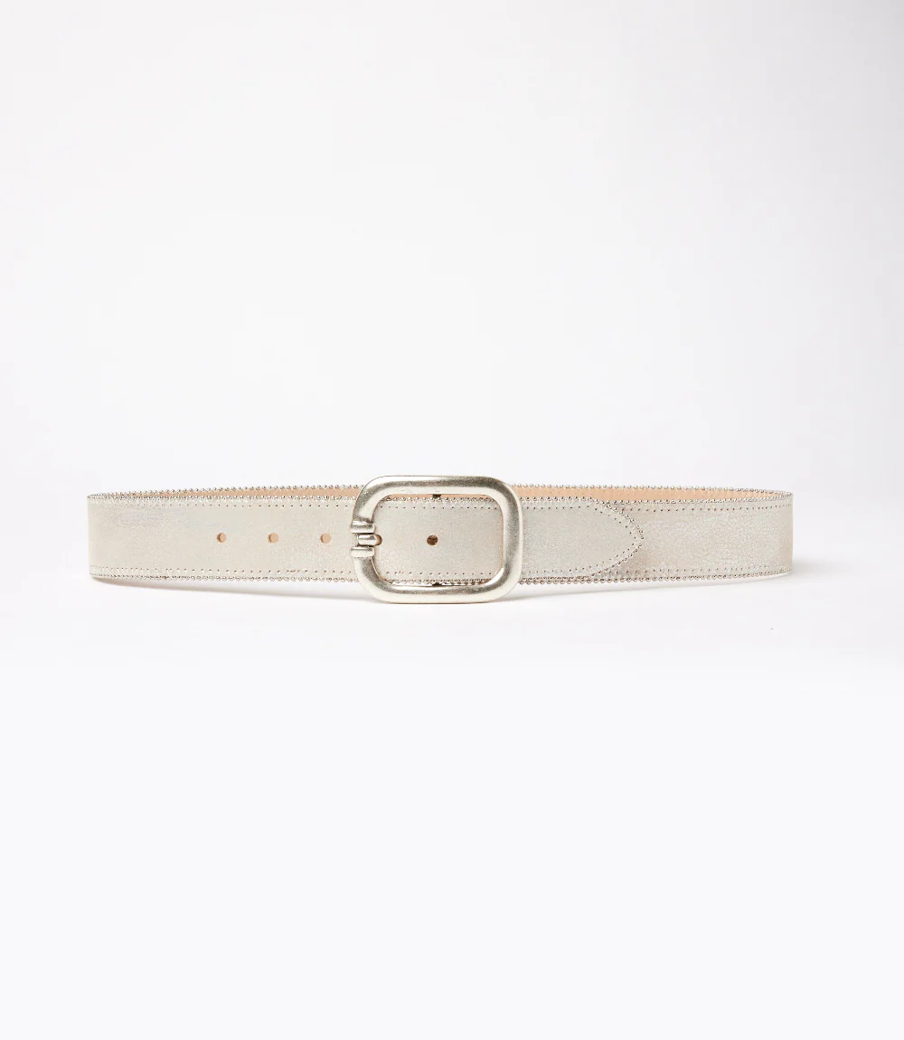 Streets Ahead Metallic Leather Rivet Trim Belt - Image 7