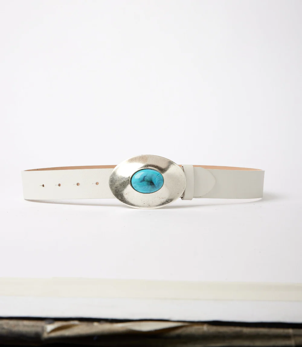 Streets Ahead Turquoise Buckle Leather Belt - Image 7
