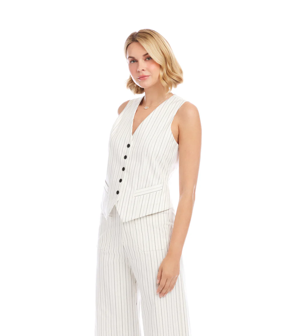 Stripe Button-Up Vest - Image 3