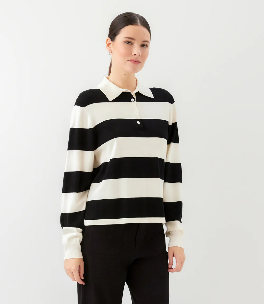 Game Day Collared Stripe Sweater - Image 3