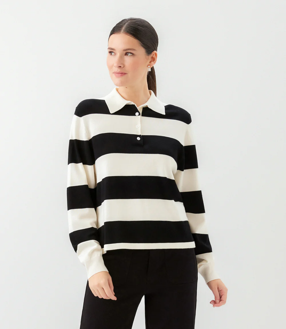 Game Day Collared Stripe Sweater - Image 4