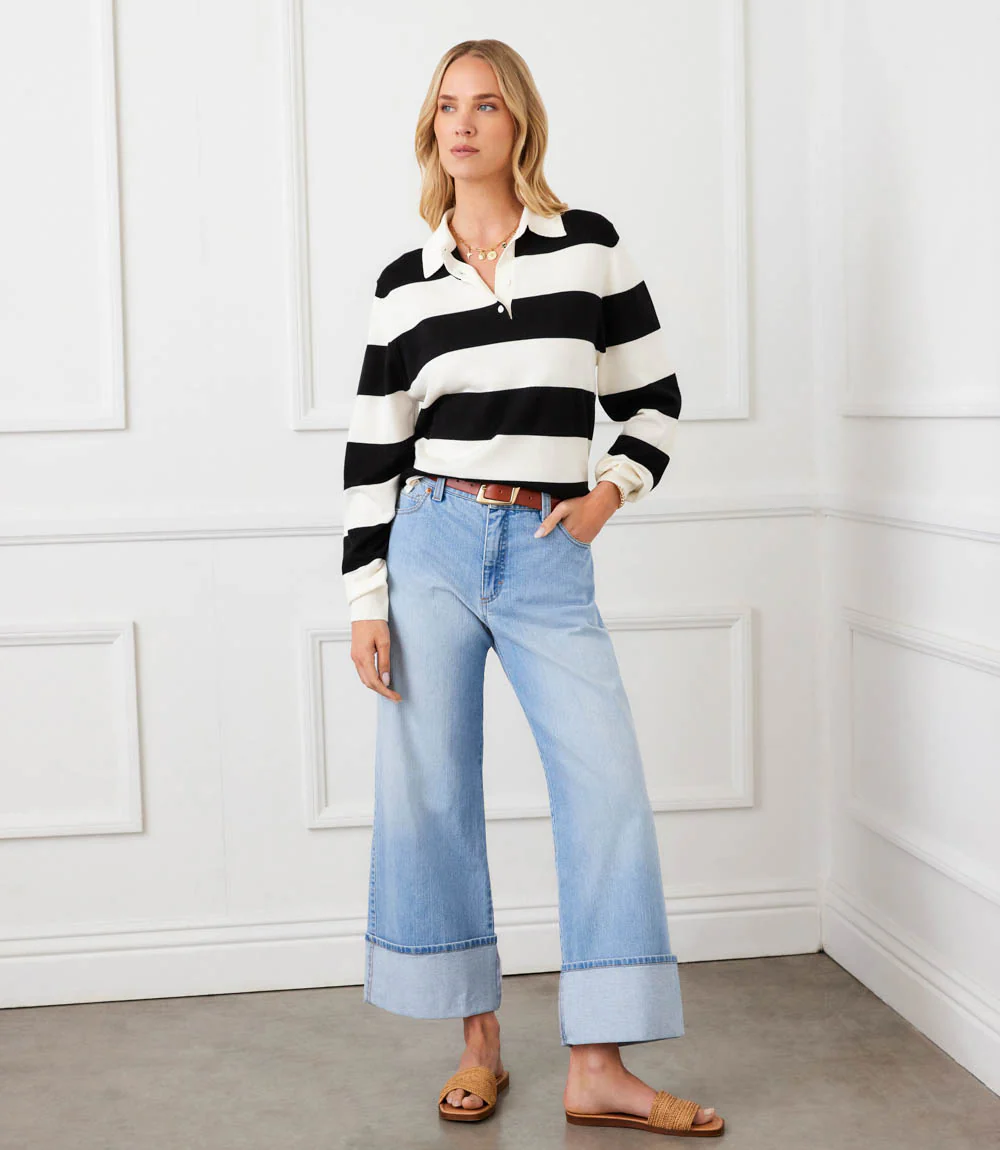 Game Day Collared Stripe Sweater - Image 6