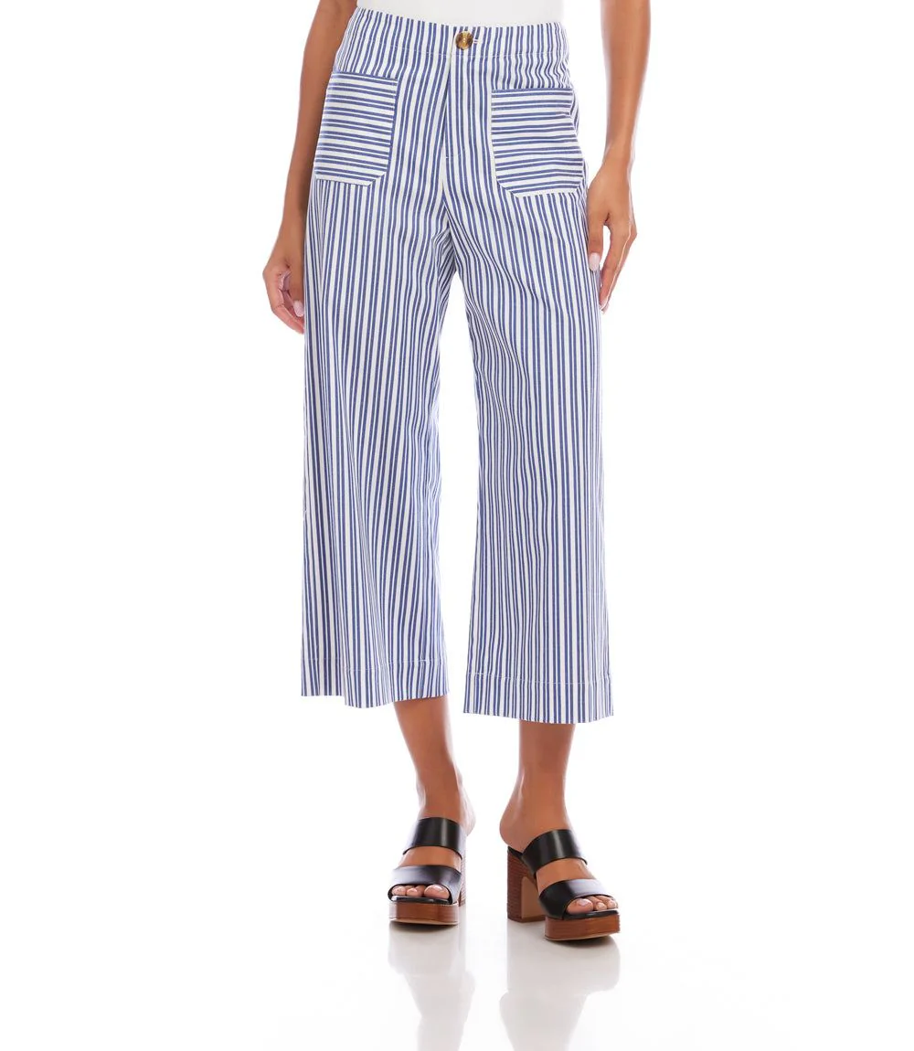 Stripe Cropped Wide-Leg Pants - Image 5