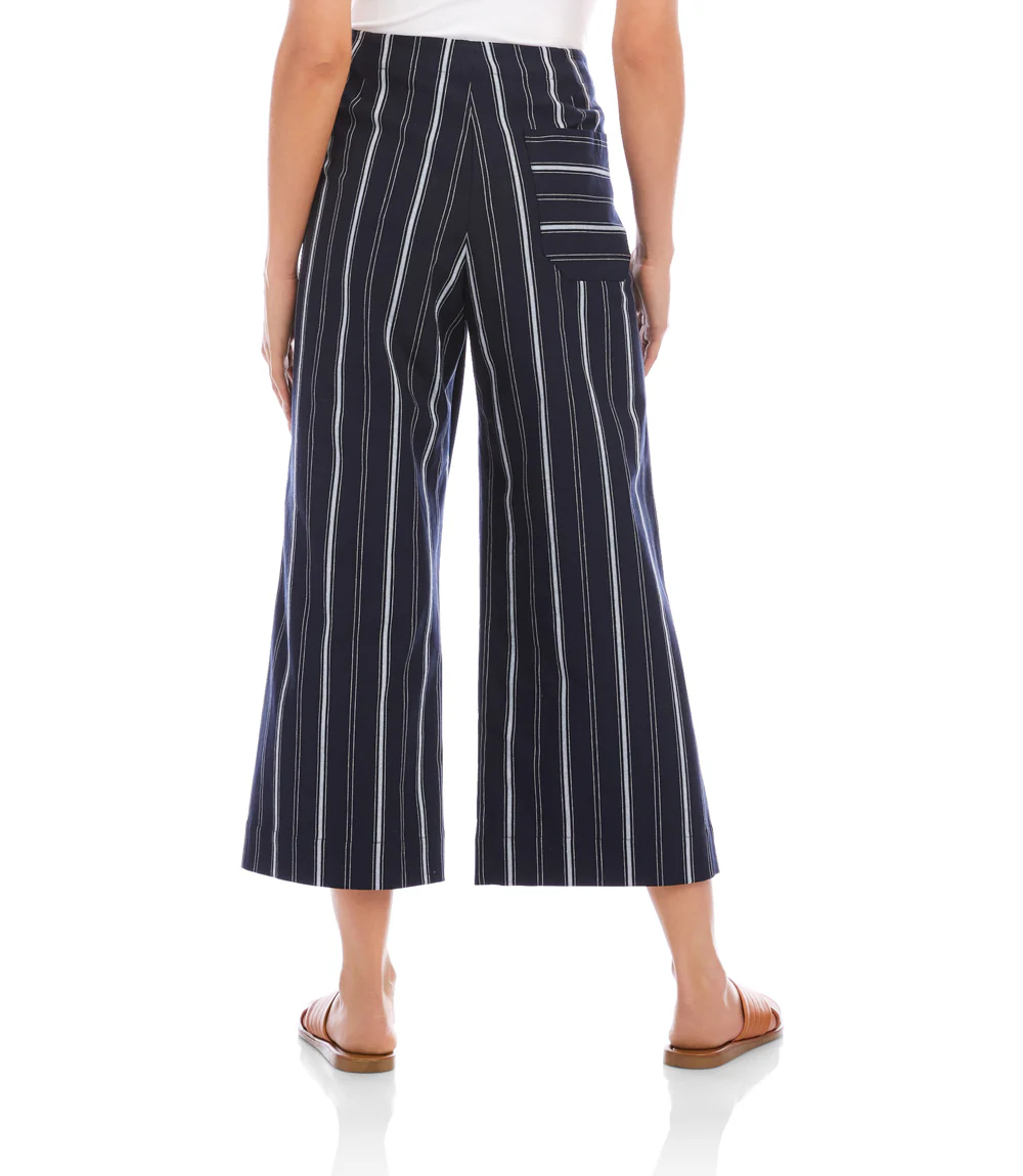 Stripe Cropped Wide-Leg Pants - Image 4