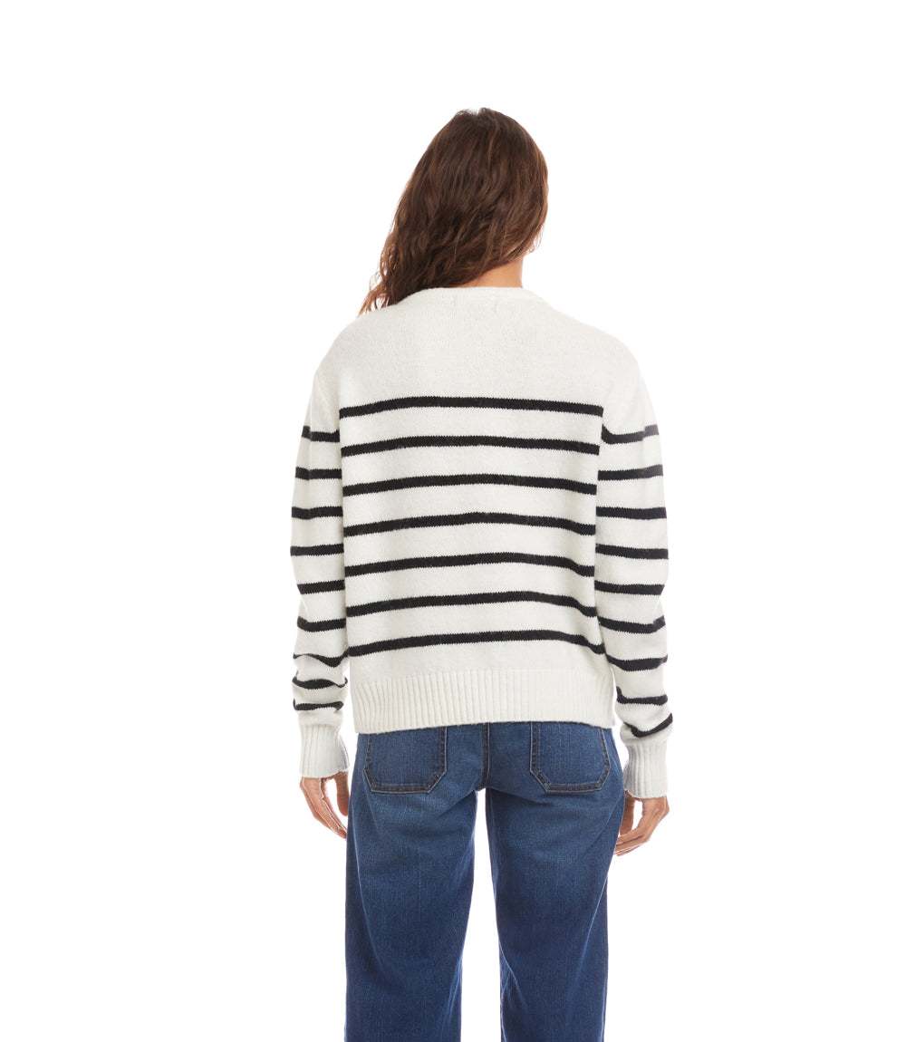 Stripe Lace-Up Sweater - Image 5