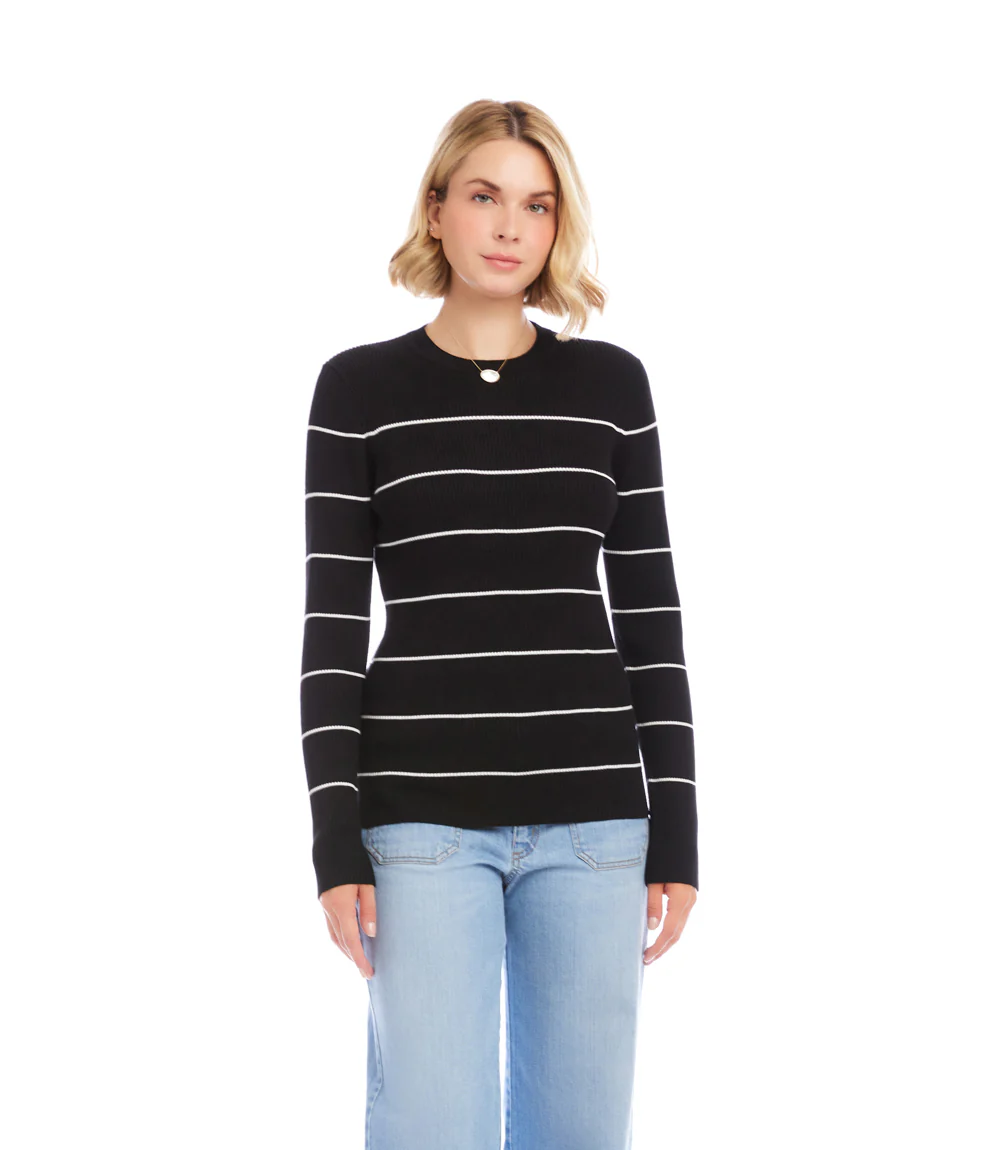 Stripe Ribbed Sweater - Image 2