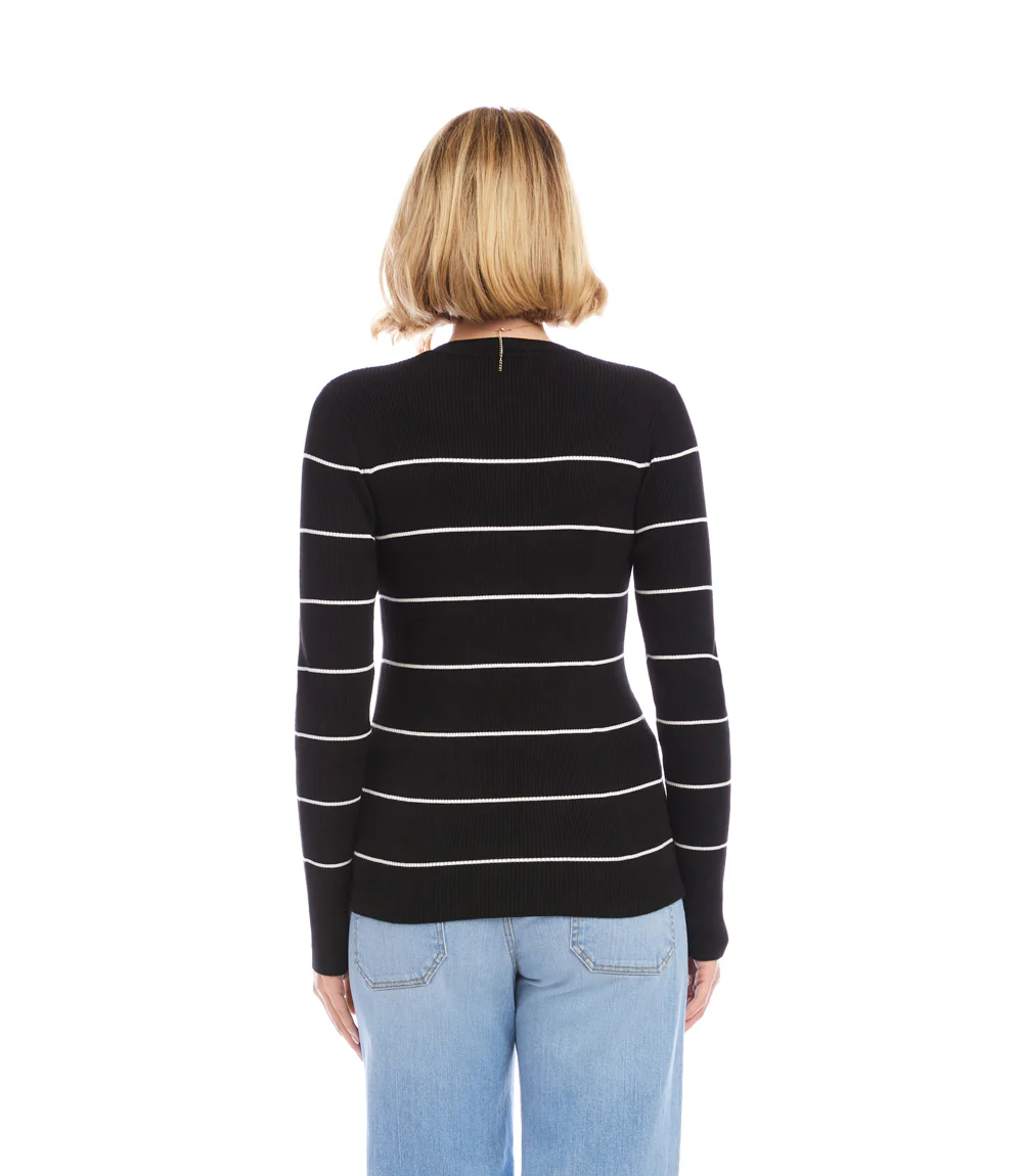 Stripe Ribbed Sweater - Image 5