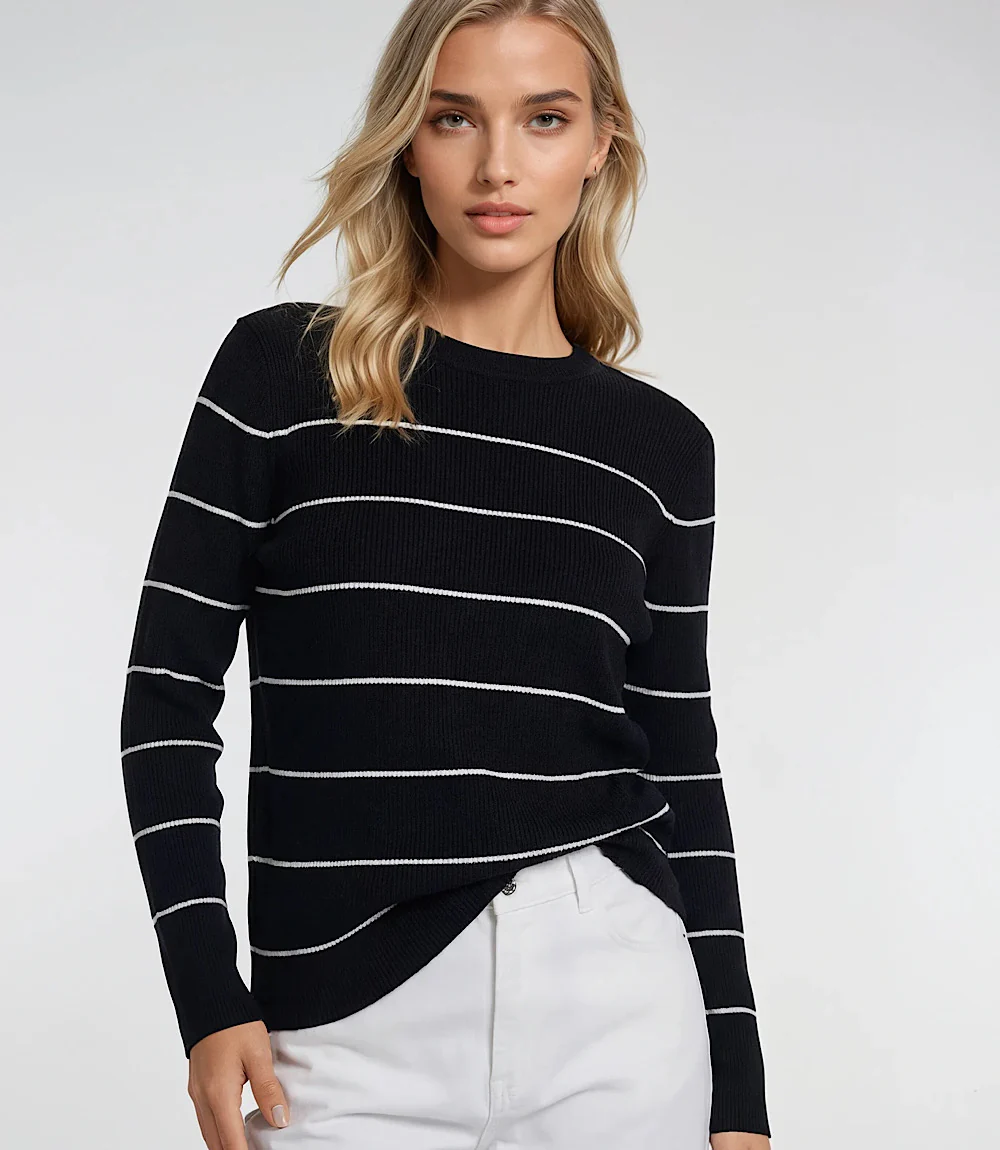 Stripe Ribbed Sweater - Image 6