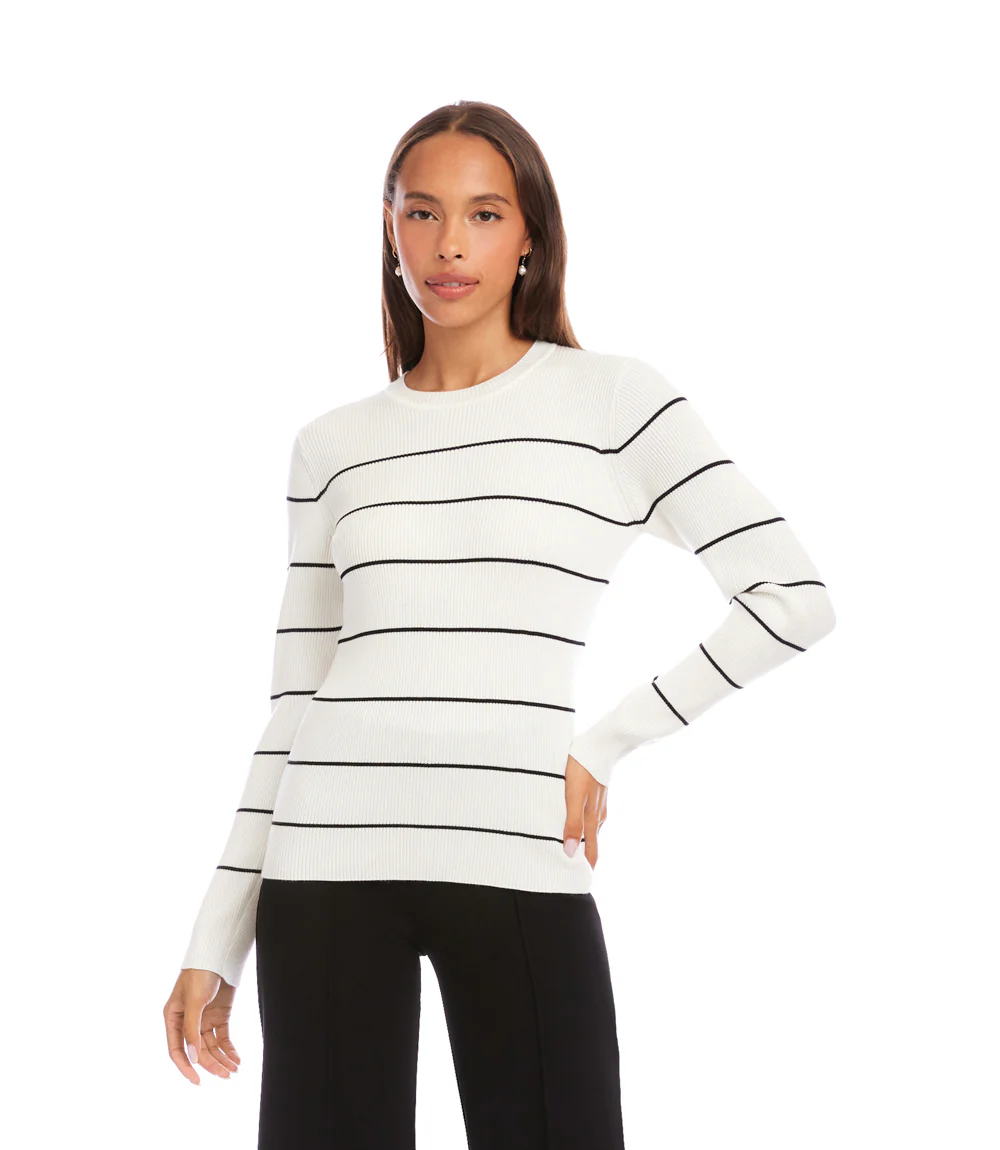 Stripe Ribbed Sweater - Image 3