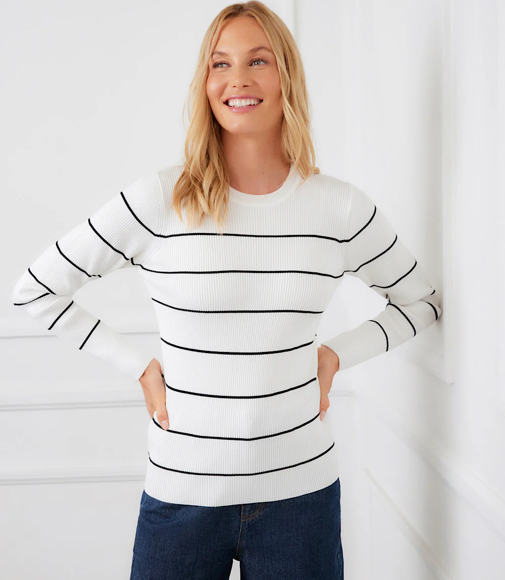 Stripe Ribbed Sweater - Image 6