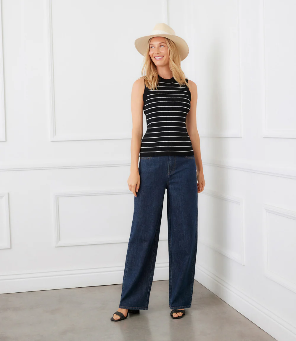 Stripe Ribbed Sweater Tank - Image 2