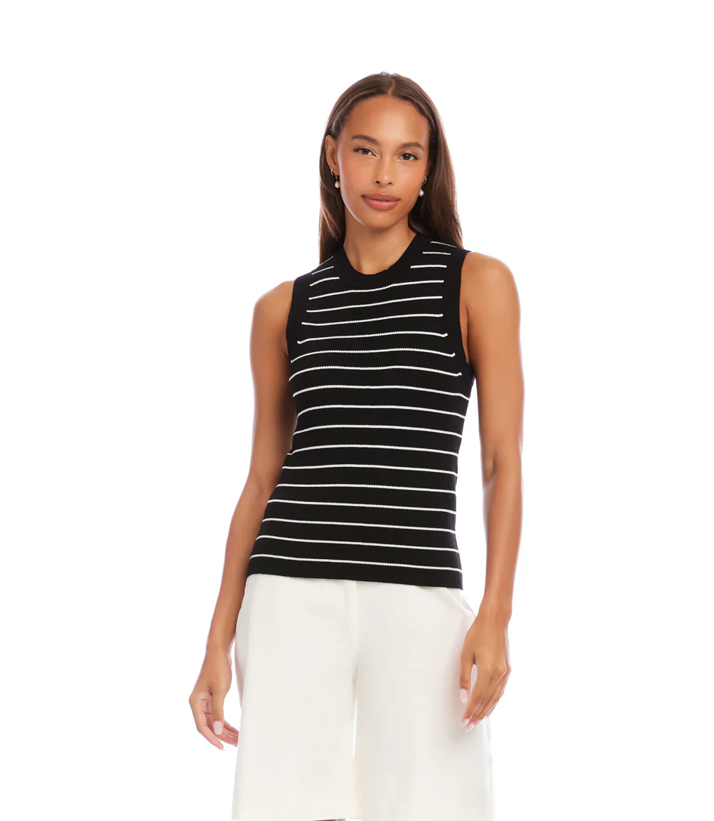 Stripe Ribbed Sweater Tank - Image 3