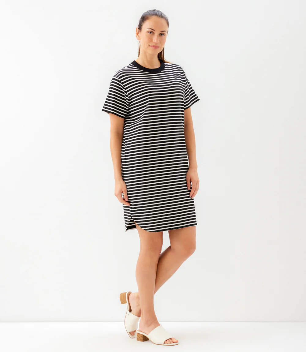 Stripe Short Sleeve Dress - Image 4