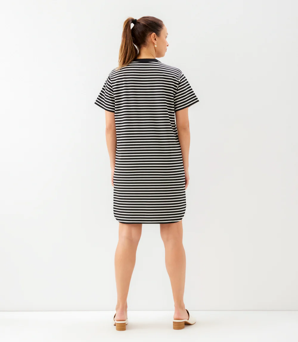 Stripe Short Sleeve Dress - Image 5
