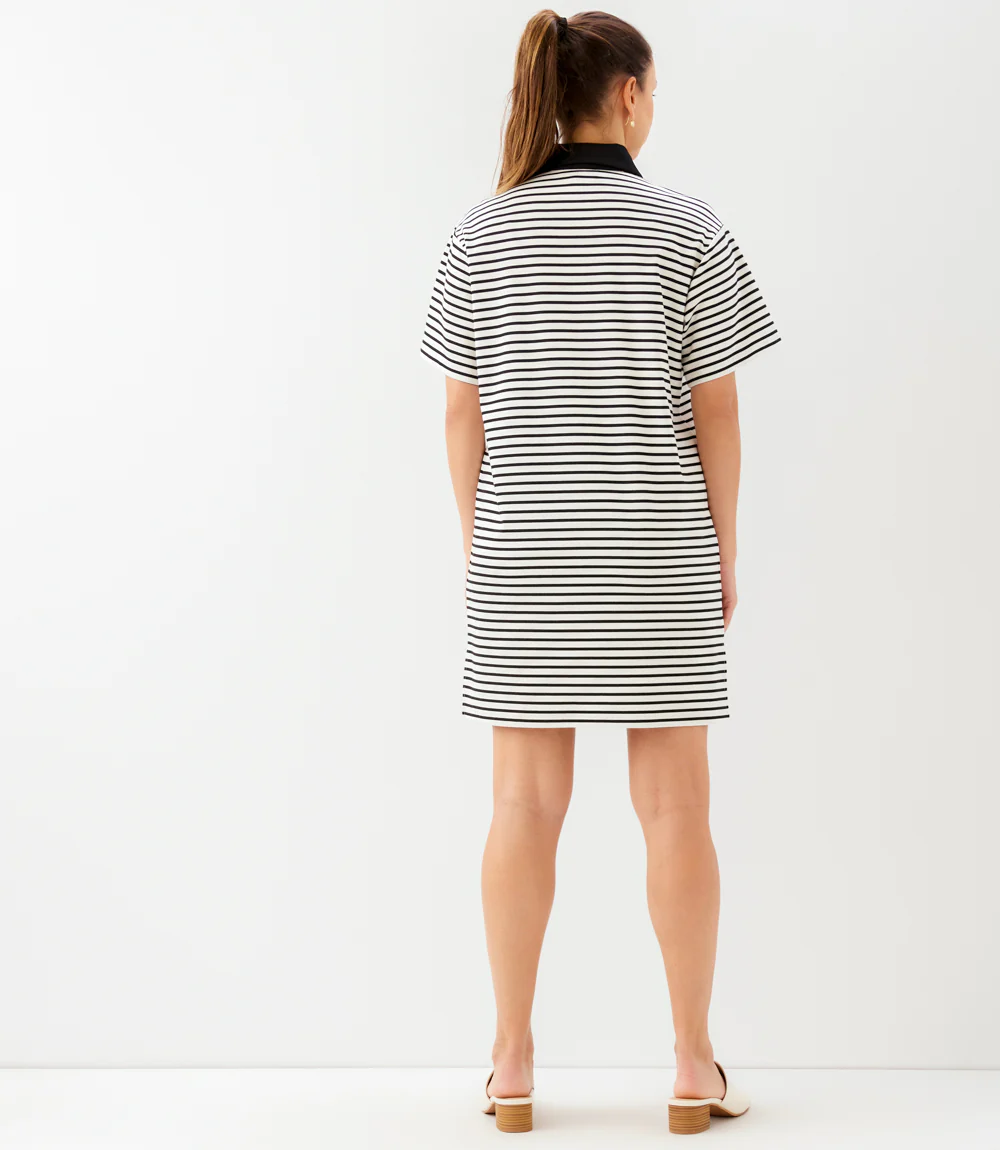 Stripe Short Sleeve Polo Dress - Image 7