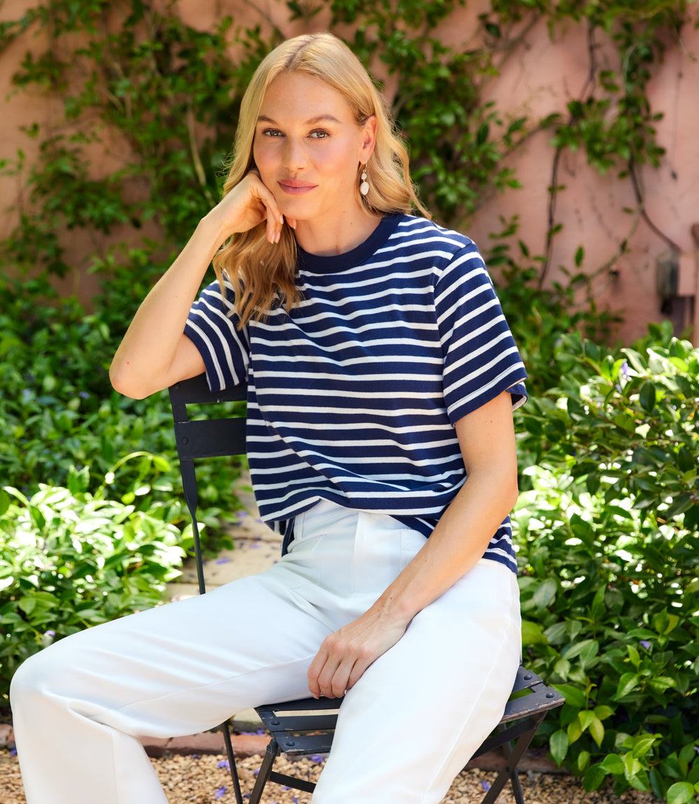 Stripe Short Sleeve Top - Image 4