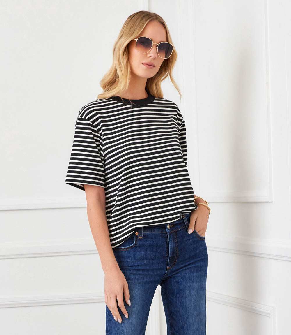 Stripe Short Sleeve Top - Image 2