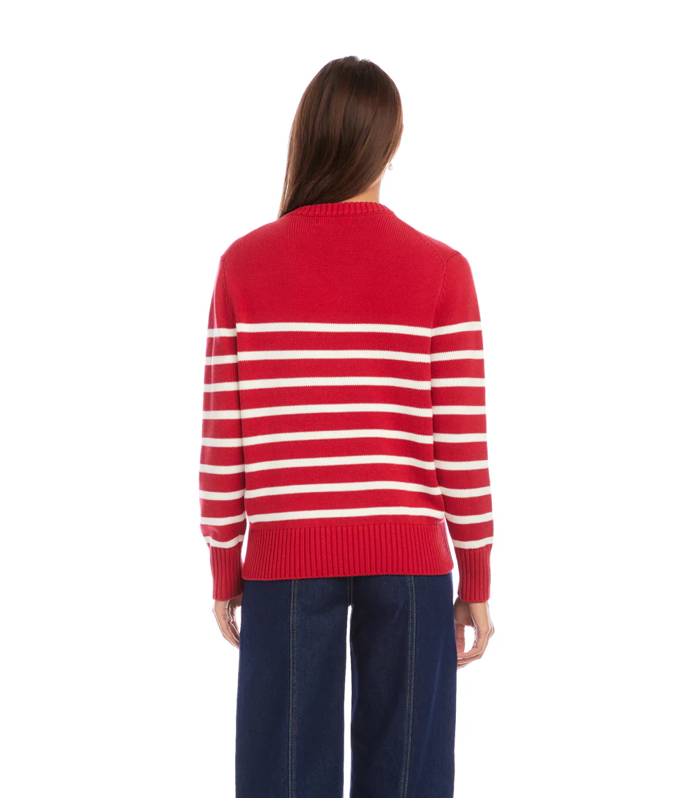 Stripe V-Neck Sweater - Image 5