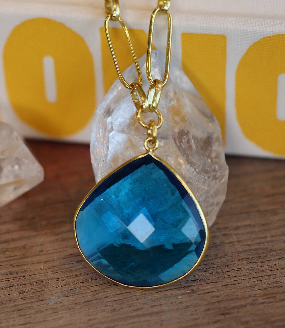 Teal Quartz Pendant Necklace - Image 12